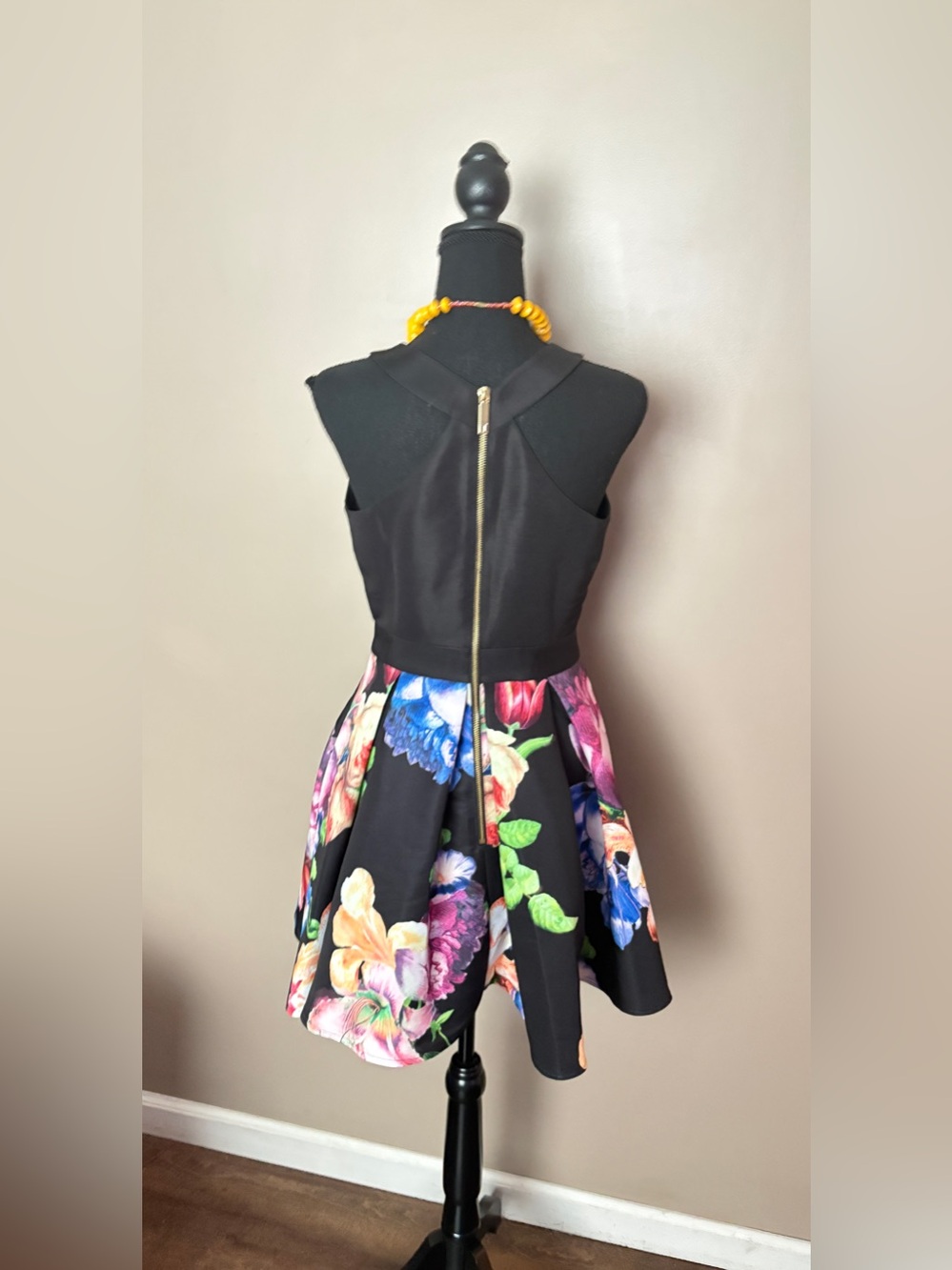 Ted Baker Illusia Tapestry Floral Fit & Flare Skater Dress halter wedding 2 EUC - Picture 5 of 16